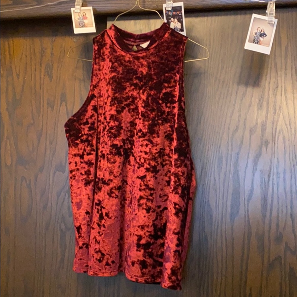 Crushed velvet tank top